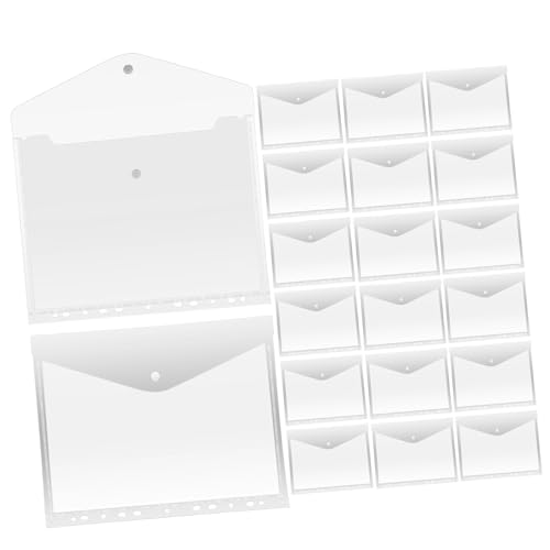 SEWACC 20 Stück Teiliges Transparente Binder Pockets mit Lochrand Große Kapazität bis Pp kunststoff Schnappverschluss Klare Dokumententaschen für Büro und Schule Ordner Organizer von SEWACC