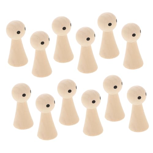 SEWACC 20 Stück Teiliges Unbemalte Holzpuppen DIY Bastelfiguren zum Bemalen Natürliche Holzfiguren für Kreativbedarf Glatte Oberfläche Sichere Materialien für Erwachsene von SEWACC