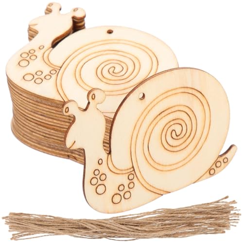 SEWACC 20 Stück Teiliges Unvollendeten Holzscheiben Schneckenform mit Aufhängeband Bastelmaterial für Malerei und Heimdekoration von SEWACC