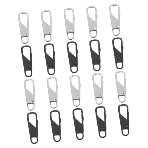 SEWACC 20 Stück Teiliges Zipper Puller Ersatzset aus Langlebigem Legierungsmetall Abnehmbare Reißverschlussköpfe in Schwarz und Silber Einfache Montage für Handtaschen Rucksäcke Koffer SEWACC 20 Stück Teiliges Zipper Puller Ersatzset aus Langlebigem Legierungsmetall Abnehmbare Reißverschlussköpfe in Schwarz und Silber Einfache Montage für Handtaschen Rucksäcke Koffer von SEWACC