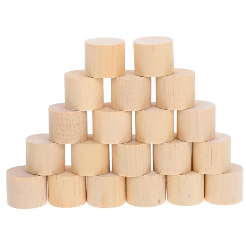 SEWACC 20 Stück Unbehandelte Holz Zylinder für DIY Bastelprojekte Natürliche Birke für Kreative Arbeiten und Handwerk Unfinished Wooden Block von SEWACC