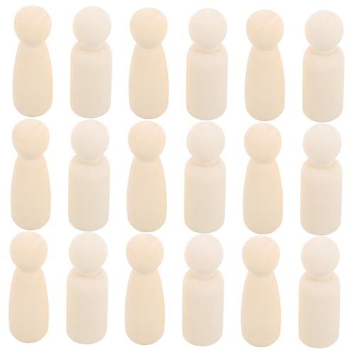 SEWACC 20 Stück Unvollendete Holzfiguren für Kreative Diy Projekte Große Junge und Mädchen zum Malen und Basteln für Beige Langlebig und Vielseitig von SEWACC
