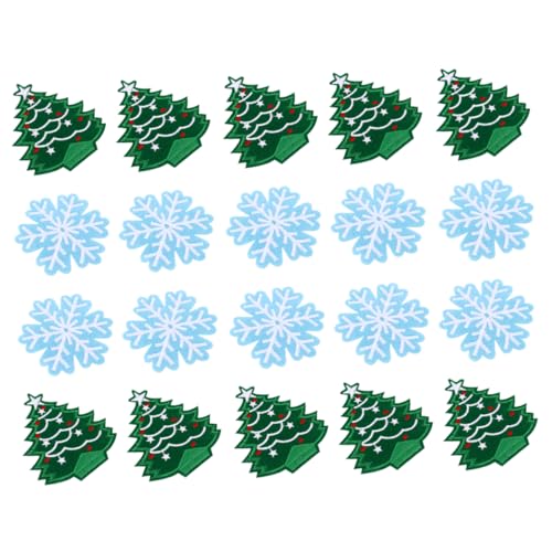 SEWACC 20 Stück Weihnachts Patches Polyester Aufbügelbare und Handgenähte Applikationen für Kleidung Taschen Hüte Charmante Non Woven Aufnäher für Festliche Anlässe von SEWACC