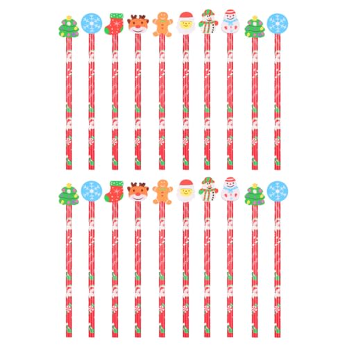 SEWACC 20 Stück Weihnachtsbleistifte mit Radiergummi Kreatives Schreibwaren Set für Schulbedarf mit Lustigen Weihnachtsmotiven für Belohnungen und Mitgebsel SEWACC 20 Stück Weihnachtsbleistifte mit Radiergummi Kreatives Schreibwaren Set für Schulbedarf mit Lustigen Weihnachtsmotiven für Belohnungen und Mitgebsel von SEWACC