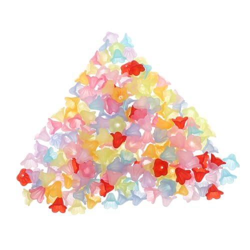 SEWACC 200 Stück Abstandsperlen Schmuck DIY Halskette Perlenkappen Abstandsperlen Blume Bunte Blumenanhänger Blumenperlen Endkappe Blumenperlen Endkappen Blumen von SEWACC