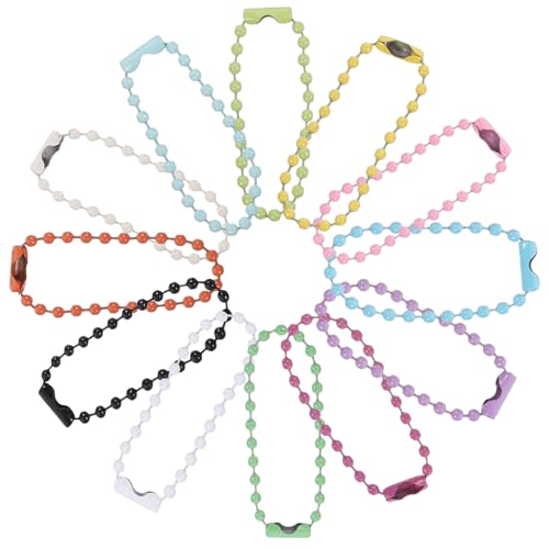 SEWACC 200 Stück Bunte Kugelketten Metall Anhängerketten Langlebig Vielseitig für Schmuckherstellung Schlüsselanhänger DIY Bastelarbeiten Farbige Tag Hanging Chains SEWACC 200 Stück Bunte Kugelketten Metall Anhängerketten Langlebig Vielseitig für Schmuckherstellung Schlüsselanhänger DIY Bastelarbeiten Farbige Tag Hanging Chains von SEWACC