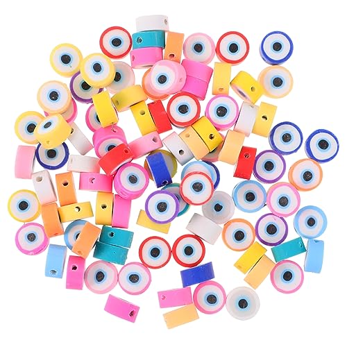 SEWACC 200 Stück Evil Eye Perlen DIY Bastelperlen für Armbänder Halsketten Ohrringe Weiche Polymer Clay Charms mit Vielseitig für Schmuckherstellung und Wohnkultur von SEWACC