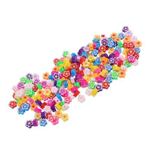 SEWACC 200 Stück Handgefertigte Polymer Clay Perlen Bunte Blüten anhänger für DIY Schmuckherstellung Leichte und Langlebige Blumen Charms für Armbänder Halsketten Ohrringe Zubehör von SEWACC