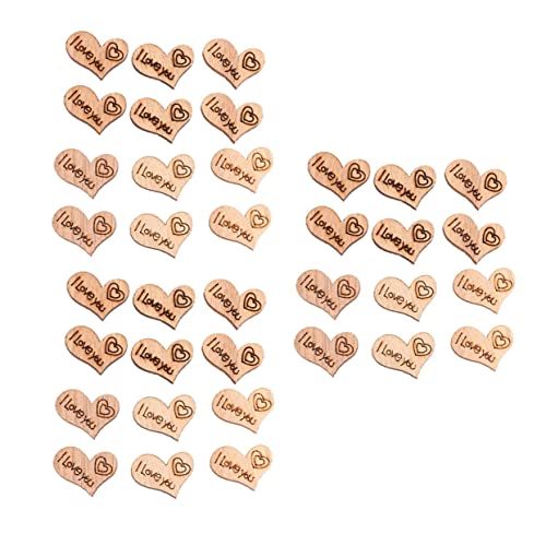 SEWACC 200 Stück Holzherz Verzierungen Dekorationsmaterialien Etiketten Unfertige Ausschnitte Heimornamente Hochzeit Naturhandwerk Herzen Weihnachten Valentinstag Rustikale von SEWACC