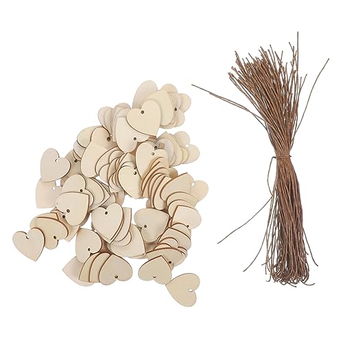 SEWACC 200 Stück Holzherzen für DIY Unvollendete Holzherzen Bastelmaterial für Hochzeitsdekoration Karten Geschenkanhänger und Kreative Projekte Blanko Holzverzierungen von SEWACC