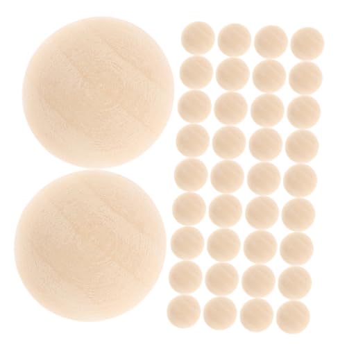 SEWACC 200 Stück Holzperlen Halbkugeln Unbearbeitete Naturholz Halbperlen für DIY Basteln Schmuckherstellung Handwerk Zubehör Langlebig und Vielseitig für Kreative Projekte von SEWACC