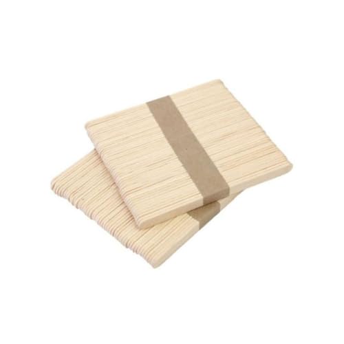 SEWACC 200 Stück Holzstäbchen Natürliche Eisstiele ohne Splitter für DIY Bastelarbeiten Sicher für Schule Partys und Kreative Projekte von SEWACC