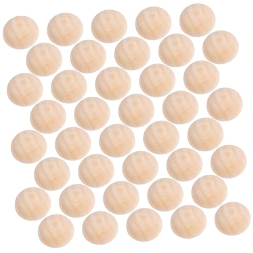 SEWACC 200 Stück Natürliche Halbrunde Holzkugeln Unbehandelte Holzperlen für DIY Schmuck Bastelprojekte Kinderhandwerk Bemalbare Holzperlen für Armbänder Girlanden und Dekoration von SEWACC