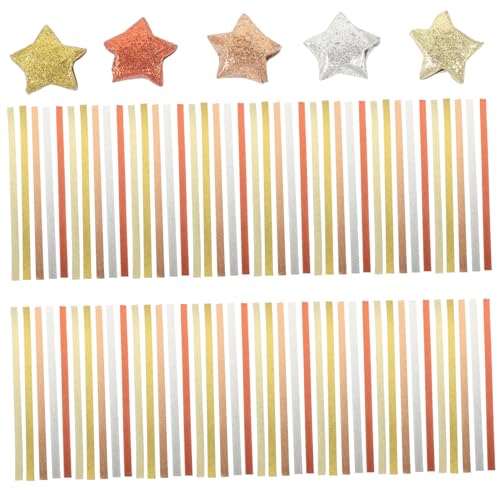 SEWACC 200 Stück Origami Papierstreifen Glitzer Faltpapier Farben Farbverlauf Bastelpapier für DIY Origami Sterne Bastelprojekte Geschenkideen für Bastelfreunde und Familien von SEWACC