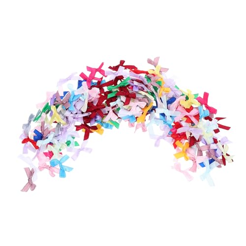 SEWACC 200 Stück Satin Schleifen Bunte Handgebundene Schleifen für Deko Puppen Kostüm Party Schmuck Anhänger Zubehör von SEWACC