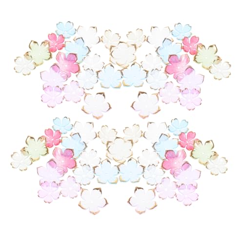 SEWACC 200 Stück Teiliges DIY Spacer Beads aus Acryl mit Farbverlauf Blumen Perlenkappen für Armbänder Halsketten und Ohrringe Vielseitige Schmuckherstellung und Haaraccessoires von SEWACC