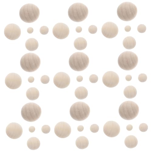 SEWACC 200 Stück Teiliges Holzkugeln ohne Bohrung für DIY Bastelprojekte Natürliche Glatte Holzperlen zum Bemalen Dekorieren Schmuckherstellung und Künstlerisches Gestalten von SEWACC