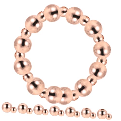 SEWACC 200 Stück Teiliges Kupfer Spacer Perlen DIY Schmuckperlen für Armbänder Halsketten Kupferfarbene Metallperlen zum Auffädeln Langlebig und Vielseitig für Schmuckherstellung von SEWACC