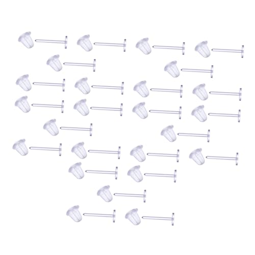 SEWACC 200 Stück Teiliges Ohrring Stecker Kunststoff Flache Basis und Ohrstopper Langlebige Ohrstecker Verschlüsse für DIY Schmuckherstellung Geeignet für Allergiker Praktische von SEWACC