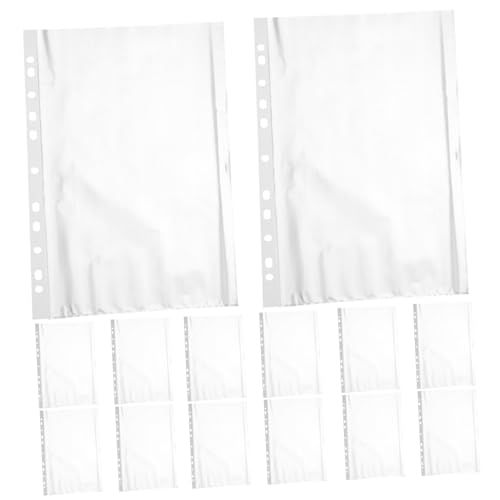 SEWACC 200 Stück Teiliges PVC Dokumententaschen Verschleißfeste Klare Locher fächer Praktische Lose File Pockets für Büro Notizbuch organisation Mitteldicke Extra Starke Hüllen von SEWACC
