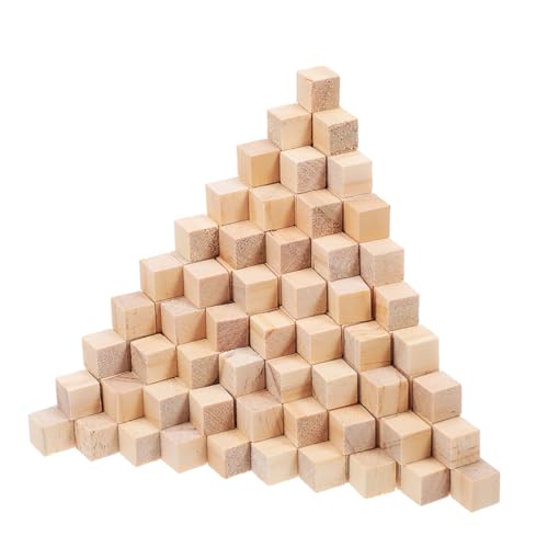 SEWACC 200 Stück Unbehandelte Holzblöcke für Diy Projekte Robuste Holzquader für Bauen Geometrisches Lernen und Kreative Wohnraumgestaltung von SEWACC