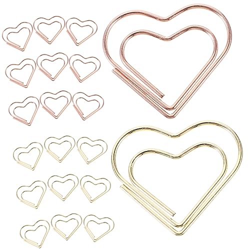SEWACC 24 Stück Herz Büroklammern Mini Papierklammern Roségold und Gold Süße Büroklammern für Studenten und Bürobedarf Kreative Lesezeichen und SEWACC 24 Stück Herz Büroklammern Mini Papierklammern Roségold und Gold Süße Büroklammern für Studenten und Bürobedarf Kreative Lesezeichen und von SEWACC