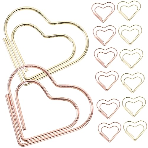 SEWACC 24 Stück Herzförmige Büroklammern Mini Büroklammern Roségold und Gold Kreative und Praktische Metallklammern für Bürobedarf Dokumente und Bastelprojekte SEWACC 24 Stück Herzförmige Büroklammern Mini Büroklammern Roségold und Gold Kreative und Praktische Metallklammern für Bürobedarf Dokumente und Bastelprojekte von SEWACC