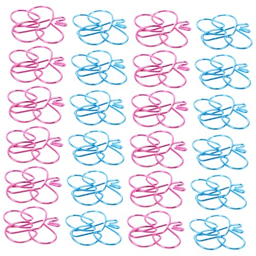 SEWACC 24 Stück Teiliges Bunte Schmetterlings Papierclips Kreative Metall Lesezeichen Tierförmige Büroklammern für Notizbücher Journale Büro und Schulbedarf von SEWACC