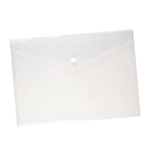SEWACC 24 Stück Teiliges Dokumententaschen Weiß Transparente PP Dateiordner mit Druckknopf Reißfest und Wasserabweisend Klarer Dokumenten Organizer für Büro und Schule von SEWACC