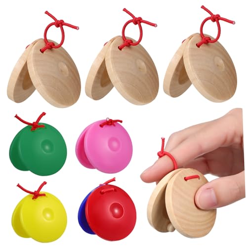 SEWACC 24 Stück Teiliges Percussion aus Holz und Kunststoff Bunte Finger Kastagnetten für Kleinkinder Musikalisches Lernspielzeug Koordination und Hörvermögen SEWACC 24 Stück Teiliges Percussion aus Holz und Kunststoff Bunte Finger Kastagnetten für Kleinkinder Musikalisches Lernspielzeug Koordination und Hörvermögen von SEWACC
