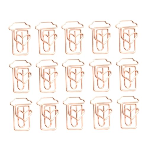 SEWACC 24 Stück Teiliges Roségoldene Büroklammern in Kaffeetassen Form Modische Paper Clips für Büro und Schule Kreative Lesezeichen und Notizhalter Langlebig und Dekorativ von SEWACC
