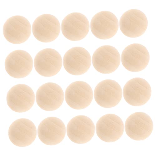 SEWACC 24 Stück Teiliges Set Halbe Holzperlen Naturbelassene Holzkugeln zum Basteln Leicht Langlebig Vielseitig für Diy Handwerk Dekoration Kranzherstellung Bemalbar für Kreative Projekte von SEWACC