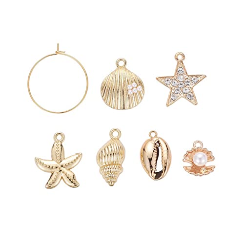 SEWACC 24 Stück Teiliges Set Meeresstil Ohrring Anhänger Hochwertigem Material für DIY Schmuckaccessoires Kreative und Stilvolle Dekorationen von SEWACC