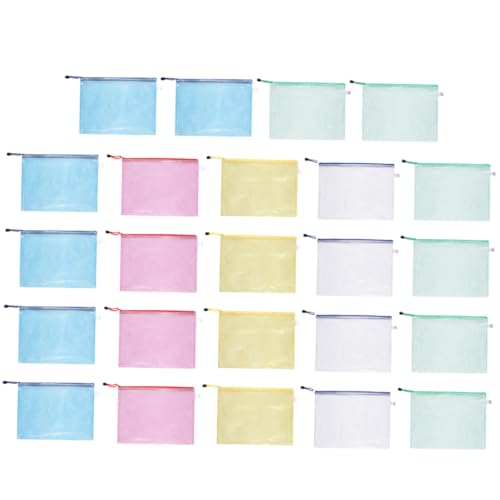 SEWACC 24 Stück Teiliges Zipper File Pouch aus Langlebigem PVC Verschleißfest und Schmutzabweisend Großer Stauraum für Dokumente Schreibwaren und Kosmetik für Lehrer Studenten und SEWACC 24 Stück Teiliges Zipper File Pouch aus Langlebigem PVC Verschleißfest und Schmutzabweisend Großer Stauraum für Dokumente Schreibwaren und Kosmetik für Lehrer Studenten und von SEWACC