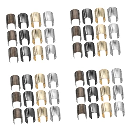 SEWACC 240 Stück Metall Seil Clips Zylindrische Crimp Clips mit Quasten für Taschen Rucksäcke und Stifthalter für Schmuckherstellung und Diy Projekte von SEWACC