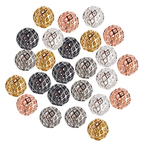 SEWACC 25 Stück DIY Metallperlen Spacer Beads für Armbänder Schmuckherstellung Loch Gold Silber Schwarz Roségold und Weiß für Kreative Bastelprojekte von SEWACC