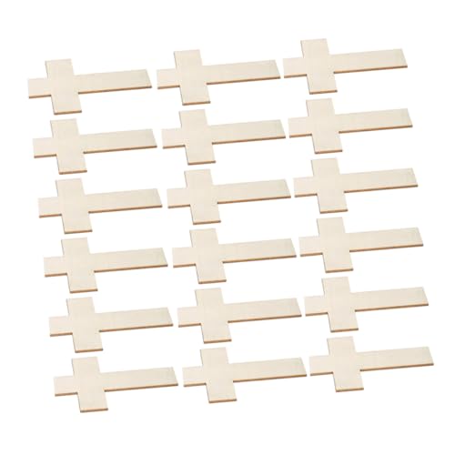SEWACC 25 Stück Holz Kreuzen Holzverzierungsrohlinge Holz Zum Basteln Unvollendet Holzanhänger Zum Basteln Holzkreuz Zum Basteln Kreuz Handwerk Hölzerne Kreuzverzierung Beige Buchsbaum von SEWACC