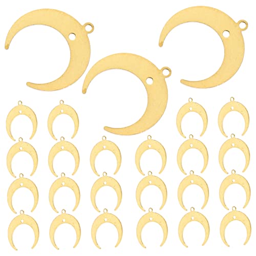 SEWACC 25 Stück Mondform Schmuckverbinder Charms DIY Anhänger für Armbänder und Ohrringe Langlebigem Kupfer Kreative Bastelzubehörteile für Schmuckherstellung SEWACC 25 Stück Mondform Schmuckverbinder Charms DIY Anhänger für Armbänder und Ohrringe Langlebigem Kupfer Kreative Bastelzubehörteile für Schmuckherstellung von SEWACC