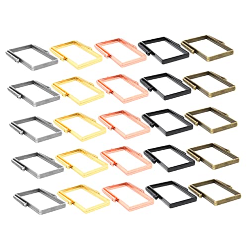 SEWACC 25 Stück Rotierbare Hohlrahmen Anhänger Diy Schmuckform Legierung für Epoxidharz Gold Roségold Weißgold Schwarz und Antikbronze von SEWACC