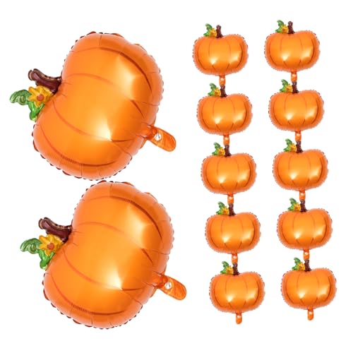 SEWACC 25 Stück Teiliges Aluminium Kürbis Luftballons Wiederverwendbar Leuchtend mit Glänzendem Finish Einfache Befüllung Vielseitige Herbstdeko für Thanksgiving und Herbstpartys von SEWACC