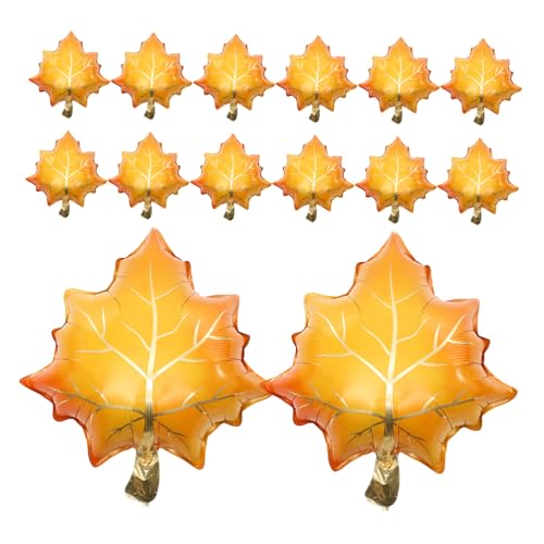 SEWACC 25 Stück Teiliges Folienballons in Ahornblattform Langlebige Aluminiumfolie Einfach Aufzublasen Herbstliche Thanksgiving-partydekorationen für Erntedankfest und von SEWACC