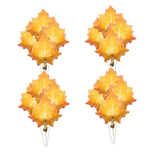 SEWACC 25 Stück Teiliges Thanksgiving Folienballons in Ahornblatt-form Orangefarbene Herbstdeko für Innen und Außen Einfache Befüllung Vielseitig Einsetzbar für Erntedankfest und von SEWACC