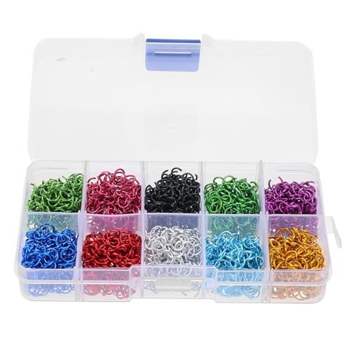 SEWACC 250 Stück Teiliges Bunte Aluminium Biegeringe Schmuckverbinder für Armbänder Halsketten DIY Schmuckherstellung Vielseitige Verbindungsringe Kompakt und Leicht Tragbar von SEWACC