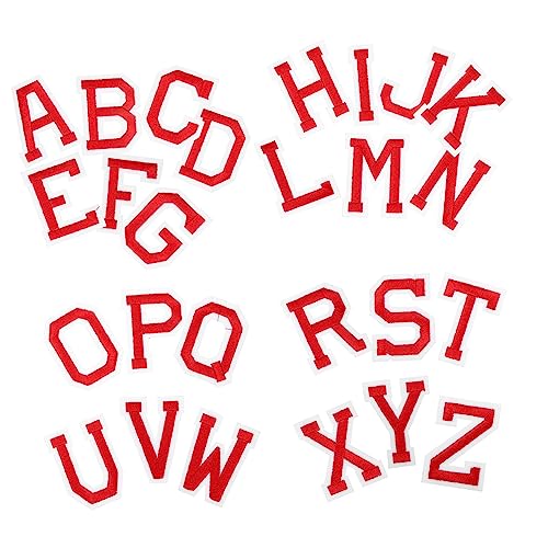 SEWACC 26 Stück Brief Patch Buchstabenblöcke Kleidung Flecken Stickerei-Buchstaben-Patches nähen Alphabet besticktes Patch A-Z Applique gestickte Bügelspitzen Applikationen Stoff rot SEWACC 26 Stück Brief Patch Buchstabenblöcke Kleidung Flecken Stickerei-Buchstaben-Patches nähen Alphabet besticktes Patch A-Z Applique gestickte Bügelspitzen Applikationen Stoff rot von SEWACC