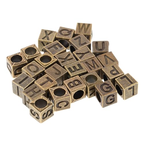 SEWACC 26 Stück Retro Quadratische Buchstabenperlen für Diy Schmuckherstellung A Z Alphabet Würfel mit Großem Loch für Armbänder und Kreative Bastelprojekte SEWACC 26 Stück Retro Quadratische Buchstabenperlen für Diy Schmuckherstellung A Z Alphabet Würfel mit Großem Loch für Armbänder und Kreative Bastelprojekte von SEWACC
