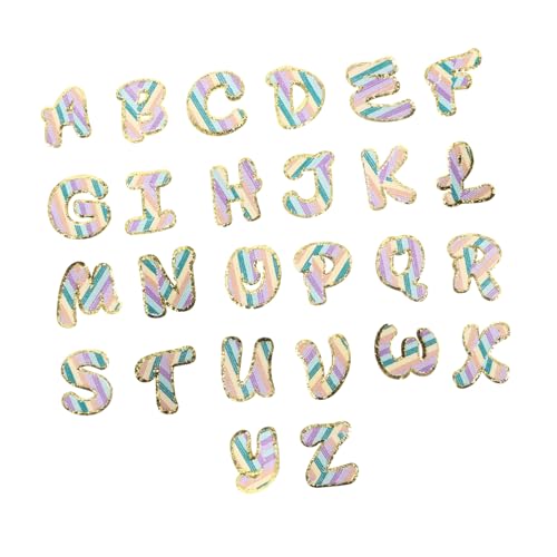 SEWACC 26 Stück Teiliges Aufbügelbare Buchstaben Patches mit Goldrand Bestickte Applikationen für DIY Kleidung Taschen Hüte Bunte Langlebige Alphabet Flicken zum Aufnähen und Reparieren SEWACC 26 Stück Teiliges Aufbügelbare Buchstaben Patches mit Goldrand Bestickte Applikationen für DIY Kleidung Taschen Hüte Bunte Langlebige Alphabet Flicken zum Aufnähen und Reparieren von SEWACC