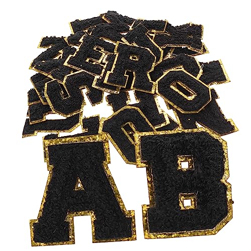 SEWACC 26 Stück Teiliges Bestickte Aufnäher mit Goldfarbenem Rand Buchstaben Stickerei Patches zum Aufnähen und Verzieren von Kleidung Jeans Taschen und Rucksäcken Langlebige SEWACC 26 Stück Teiliges Bestickte Aufnäher mit Goldfarbenem Rand Buchstaben Stickerei Patches zum Aufnähen und Verzieren von Kleidung Jeans Taschen und Rucksäcken Langlebige von SEWACC