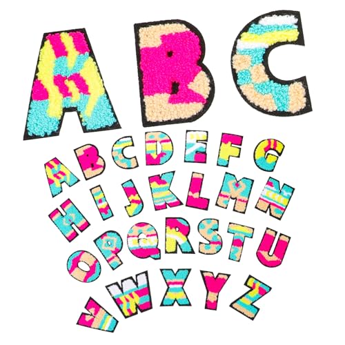 SEWACC 26 Stück Teiliges Bügelbuchstaben Bunte Aufnäher für Textilien Bestickte Buchstaben zum Aufbügeln und Annähen Dekorative Patches für Kleidung Taschen Rucksäcke DIY Reparatur und SEWACC 26 Stück Teiliges Bügelbuchstaben Bunte Aufnäher für Textilien Bestickte Buchstaben zum Aufbügeln und Annähen Dekorative Patches für Kleidung Taschen Rucksäcke DIY Reparatur und von SEWACC