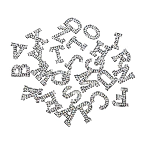 SEWACC 26 Stück Teiliges Bügelbuchstaben mit Strass Diy Rhinestone Buchstaben für Kleidung Rucksäcke Hüte und Heimdekoration Applikationen zum Nähen oder Bügeln für Designs von SEWACC