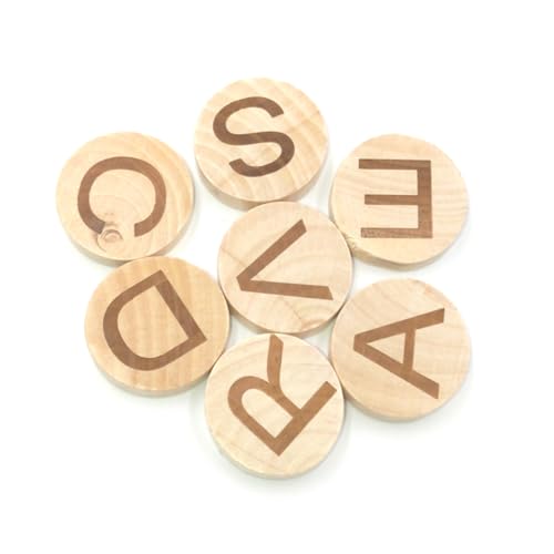 SEWACC 26 Stück Teiliges Holz Alphabet Scheiben Dicke Umweltfreundliche Holzscheiben mit Großbuchstaben Stabile Holzscheiben für DIY Basteln und Lernspielzeug Sicher und Glatt von SEWACC